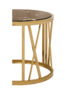 Casa Padrino Luxus Art Deco Designer Beistelltisch Gold mit brauner Marmorplatte - Luxus Kollektion