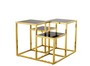 Casa Padrino Luxus Art Deco Designer Beistelltisch Gold mit schwarzem Glas - Luxus Kollektion 