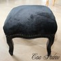 Casa Padrino Barock Fu�hocker Schwarz Samtstoff / Schwarz - Antik Stil Hocker - M�bel