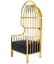 Casa Padrino Luxus Designer Art Deco Salon Sessel Schwarz / Gold - Luxus Kollektion- Haubensessel Metall