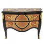 Casa Padrino Barock Boulle Kommode Schwarz / Gold / Rot 130cm - Mbel Schrank Sideboard