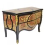 Casa Padrino Barock Boulle Kommode Schwarz / Gold / Rot 130cm - Mbel Schrank Sideboard