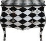 Casa Padrino Barock Kommode Karo Schwarz/Wei� 104 cm - Handgefertigt aus Massivholz
