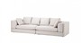 Casa Padrino Luxus Sofa Panama Natural mit poliertem Stahl Sockel - Luxus M�bel 