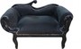 Casa Padrino Barock Hunde & Katzen Chaiselongue Sofa Schwarz /Schwarz Hundebett & Katzenbett - Limited Edition