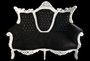 Casa Padrino Barock 2-er Sofa Master Schwarz / Weiss mit Bling Bling Glitzersteinen Mod2 - Antik Stil M�bel - Limited Edition