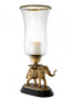 Casa Padrino Luxus Kerzenhalter Elefant Messing Finish mit Granit Sockel - Luxus Hotel Accessoires