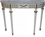 Casa Padrino Barock Konsolentisch mit Marmorplatte, Weiss/Gold 112 cm - Barock Konsole - Limited Edition Konsole