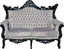 Casa Padrino Barock 2-er Sofa Master Grau / Schwarz - Antik Stil Wohnzimmer M�bel - Limited Edition