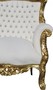 Casa Padrino Barock Sessel Al Capone Wei� / Gold mit Bling Bling Glitzersteinen