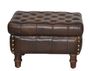 Casa Padrino Echtleder Hocker Dunkelbraun 50 x 40 x H. 35 cm - Luxus Chesterfield Leder Fu�hocker 