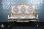 Casa Padrino Barock Sofa Creme Muster / Gold - italienischer Stil - Barock M�bel - Unikat!