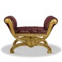 Casa Padrino Antik Stil Hocker Gold Bordeaux Rot Muster - Barock Sitzhocker 