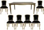 Casa Padrino Barock Luxus Esszimmer Set Schwarz/Gold - Esstisch + 6 St�hle - M�bel Antik Stil - Luxus Qualit�t - Limited Edition