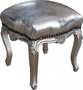 Casa Padrino Barock Sitzhocker Silber / Silber  H�he 40 cm, Breite 35 cm - Barock M�bel