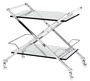 Casa Padrino Luxus Bar Trolley Servierwagen Edelstahl / Glas 77x48 x H. 76 cm - Luxus Hotel & Restaurant Einrichtung M�bel 
