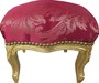 Casa Padrino Barock Fu�hocker Bordeauxrot Muster / Gold Mod2 - Antik Stil M�bel - Hocker