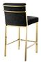 Casa Padrino Luxus Barstuhl Schwarz / Gold 43 x 54 x H. 91 cm - Designer Edelstahl Barhocker mit Samtstoff - Barm�bel