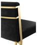 Casa Padrino Luxus Barstuhl Schwarz / Gold 43 x 54 x H. 91 cm - Designer Edelstahl Barhocker mit Samtstoff - Barm�bel