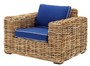 Casa Padrino Designer Rattan Sessel 100 x 88 x H. 69 cm - Luxus Wohnzimmer M�bel