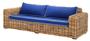 Casa Padrino Designer Rattan Sofa 230 x 88 x H. 69 cm - Luxus Wohnzimmer M�bel