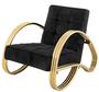 Casa Padrino Luxus Sessel Schwarz / Gold 75 x 98 x H. 78 cm - Designer Sessel 