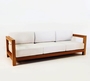 Casa Padrino Garten 3-er Sofa Rustikal Boston Weiss-Creme/Braun 200 x 40 x H70 cm - Echtholz M�bel Massiv
