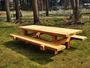Casa Padrino Gartenm�bel Set Rustikal Tisch + 2 Garten B�nke 180 x ca. 155 x H80 - Eiche Massivholz