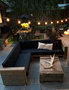 Luxus Garten Mbel Set Eiche Massiv mit Polsterung - Eckcouch + Sessel + Tisch - Lounge Set