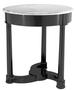 Casa Padrino Beistelltisch schwarz mit wei�er Marmorplatte 66 x H. 71,5 cm - Luxus Kollektion 
