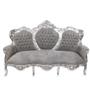 Casa Padrino Barock 3-er Sofa King Grau / Silber - Barock M�bel - Antik Look 