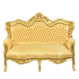 Casa Padrino Barock 2-er Sofa King Gold Muster / Gold - Barock M�bel  