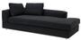 Casa Padrino Designer Sofa Schwarz Linksseitig 231 x 101 x H. 85 cm - Luxus Wohnzimmer M�bel