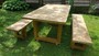 Casa Padrino Gartenm�bel Set Rustikal - Tisch + 2 Garten B�nke (L�nge: 200 cm) - Eiche Massivholz