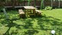 Casa Padrino Gartenm�bel Set Rustikal - Tisch + 2 Garten B�nke (L�nge: 200 cm) - Eiche Massivholz