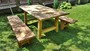 Casa Padrino Gartenm�bel Set Rustikal - Tisch + 2 Garten B�nke (L�nge: 200 cm) - Eiche Massivholz