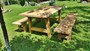 Casa Padrino Gartenm�bel Set Rustikal - Tisch + 2 Garten B�nke (L�nge: 200 cm) - Eiche Massivholz