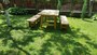 Casa Padrino Gartenm�bel Set Rustikal - Tisch + 2 Garten B�nke (L�nge: 200 cm) - Eiche Massivholz