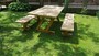 Casa Padrino Gartenm�bel Set Rustikal - Tisch + 2 Garten B�nke (L�nge: 200 cm) - Eiche Massivholz - Modell Z