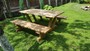 Casa Padrino Gartenm�bel Set Rustikal - Tisch + 2 Garten B�nke (L�nge: 200 cm) - Eiche Massivholz - Modell Z