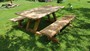 Casa Padrino Gartenm�bel Set Rustikal - Tisch + 2 Garten B�nke (L�nge: 200 cm) - Eiche Massivholz - Modell Z