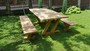 Casa Padrino Gartenm�bel Set Rustikal - Tisch + 2 Garten B�nke (L�nge: 200 cm) - Eiche Massivholz - Modell Z