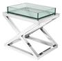 Casa Padrino Designer Beistelltisch Silber 61 x 48 x H. 58,5 cm - Luxus Hotel M�bel
