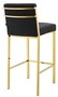 Casa Padrino Luxus Barstuhl Schwarz / Gold 43 x 54 x H. 101 cm - Designer Edelstahl Barhocker mit Samtstoff - Barm�bel
