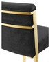 Casa Padrino Luxus Barstuhl Schwarz / Gold 43 x 54 x H. 101 cm - Designer Edelstahl Barhocker mit Samtstoff - Barm�bel