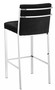 Casa Padrino Luxus Barstuhl Schwarz / Silber 43 x 54 x H. 101 cm - Designer Edelstahl Barhocker mit Samtstoff - Barm�bel