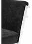 Casa Padrino Luxus Barstuhl Schwarz / Silber 43 x 54 x H. 101 cm - Designer Edelstahl Barhocker mit Samtstoff - Barm�bel