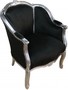 Casa Padrino Salon Sessel Schwarz / Silber 77 x 78 x H. 95 cm - Barock Sessel