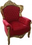 Casa Padrino Barock Sessel King Rot / Gold Mod2 - M�bel im Antikstil