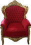 Casa Padrino Barock Sessel King Rot / Gold Mod2 - M�bel im Antikstil